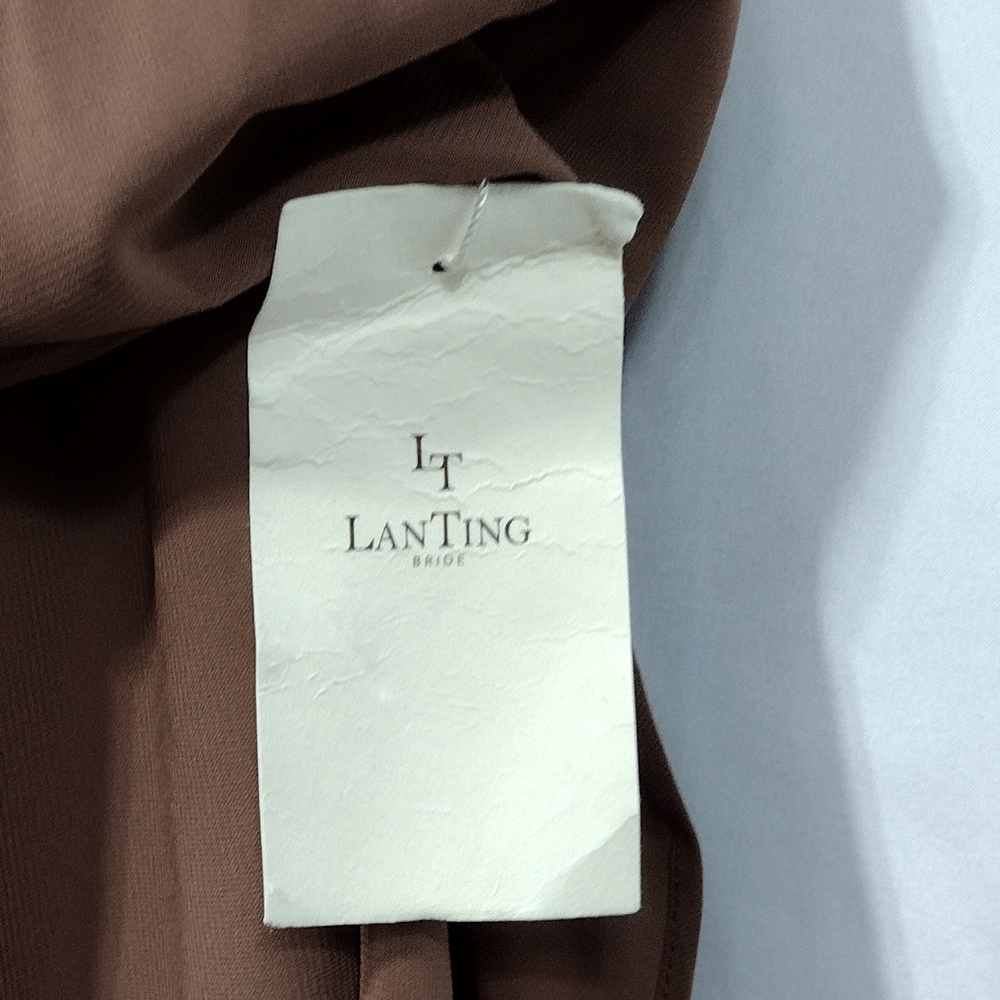 NWT LanTing Bride Wide Leg Wrap Jumpsuit Women's S Brown Retro 90s Y2K Weddings - Picture 14 of 14